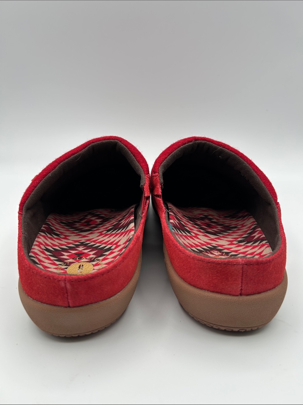 REVITALIGN (WIDE, 9D) Ashley Desert Red Suede Slip-On Clogs with Buckle Accent - Picture 5 of 16